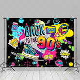 Aperturee Aperturee Back to the 90s Party Backdrop Banner Retro 1990s Hip Hop and Pop Culture Decor Throwback Themed Photo Prop